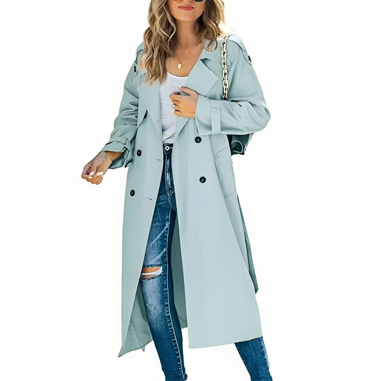 Kvinnors Eleganta Vindjacka Trench Coat