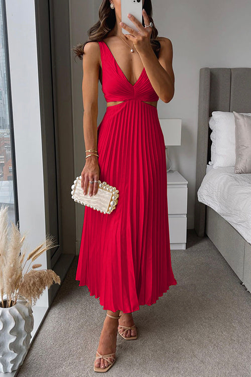 Elegant sexig ärmlös klänning för kvinnor