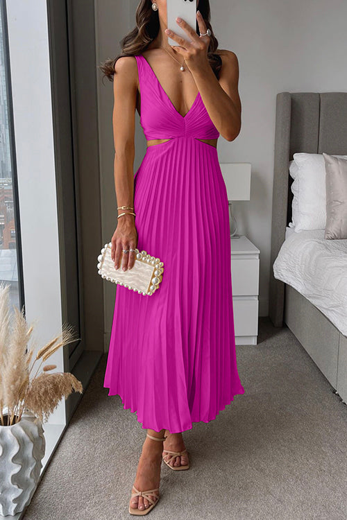 Elegant sexig ärmlös klänning för kvinnor