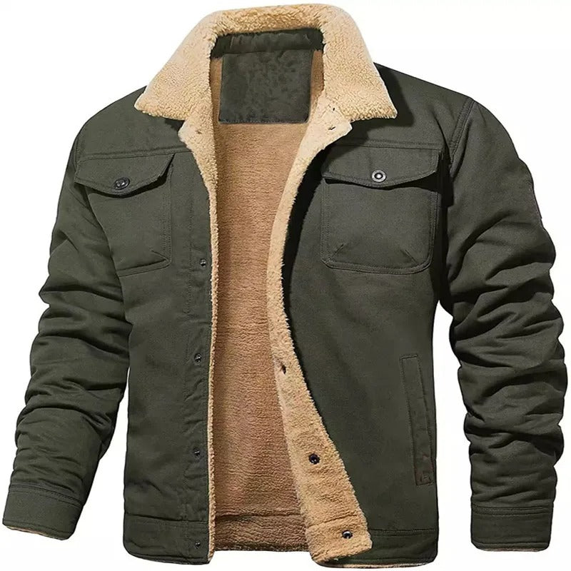 Utomhus Fleece cargo jacka för män