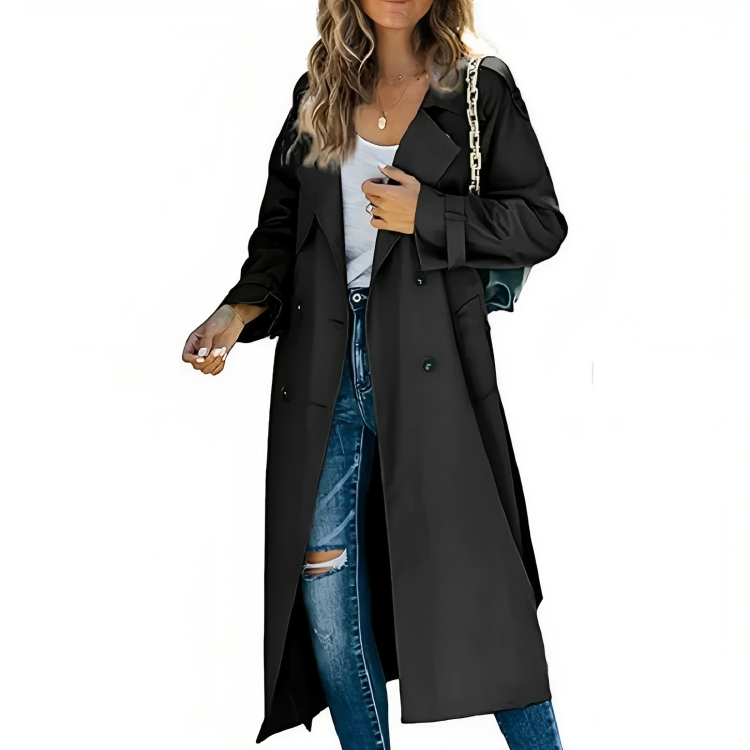 Kvinnors Eleganta Vindjacka Trench Coat