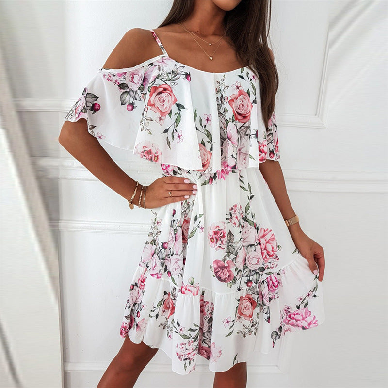 Snygg Off-shoulder miniklänning för kvinnor
