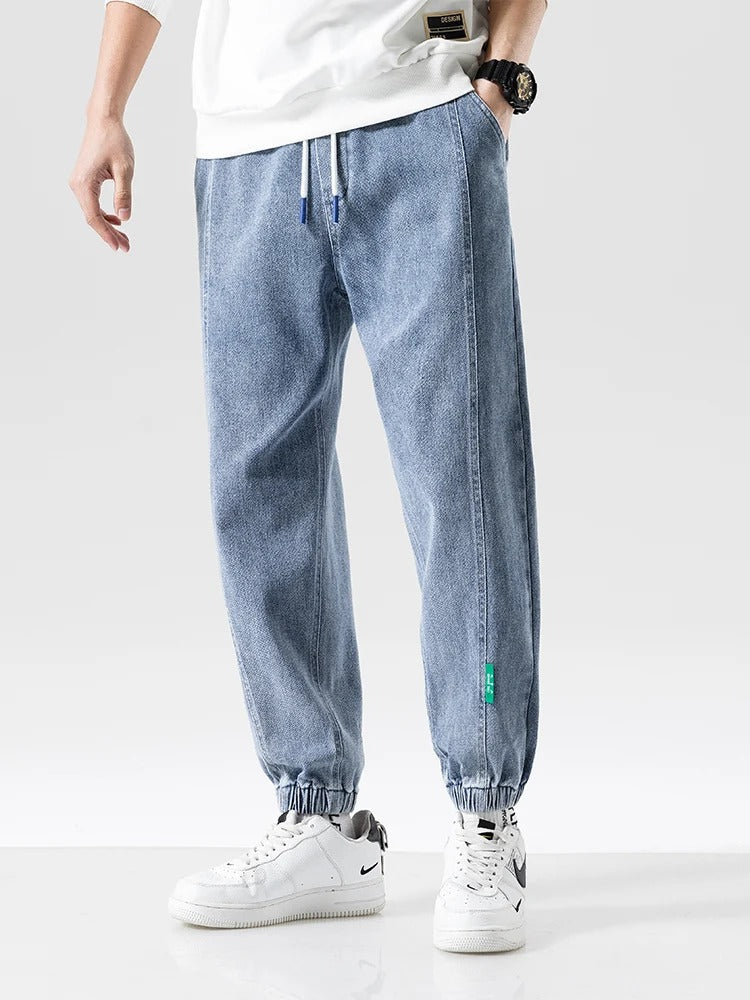 Lös passform denimjoggers för män