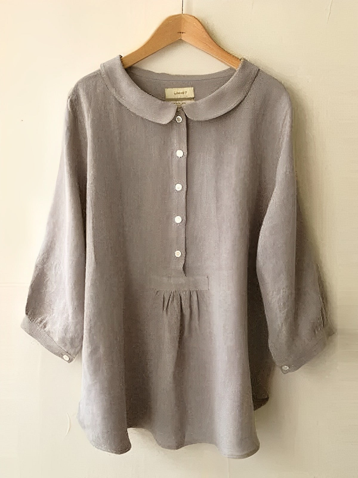 Vintage ståkrage knappar blus för kvinnor