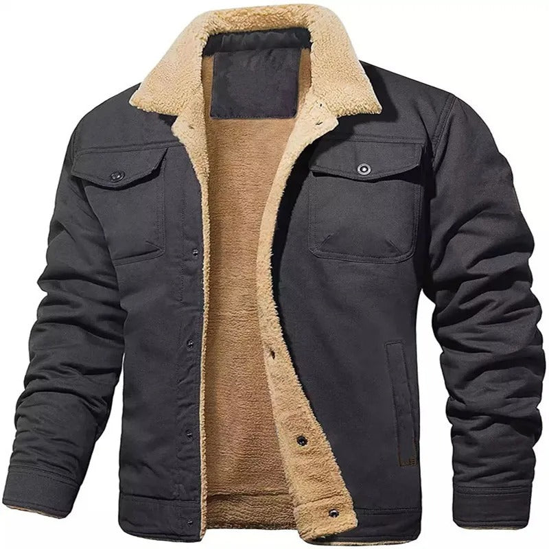 Utomhus Fleece cargo jacka för män