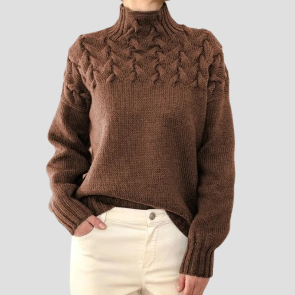Elegant varm polokrage tröja för kvinnor