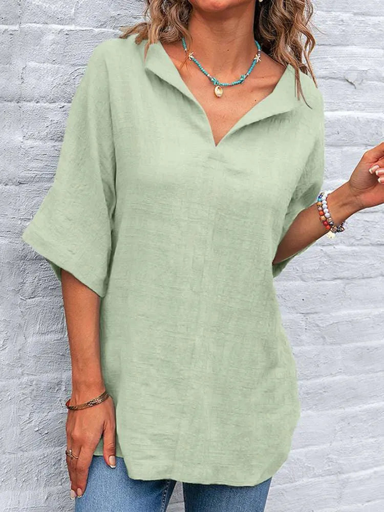 Snygg oversized lös blus för kvinnor