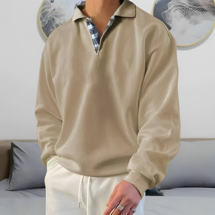 Avslappnad Polo Pullover Sweatshirt för män