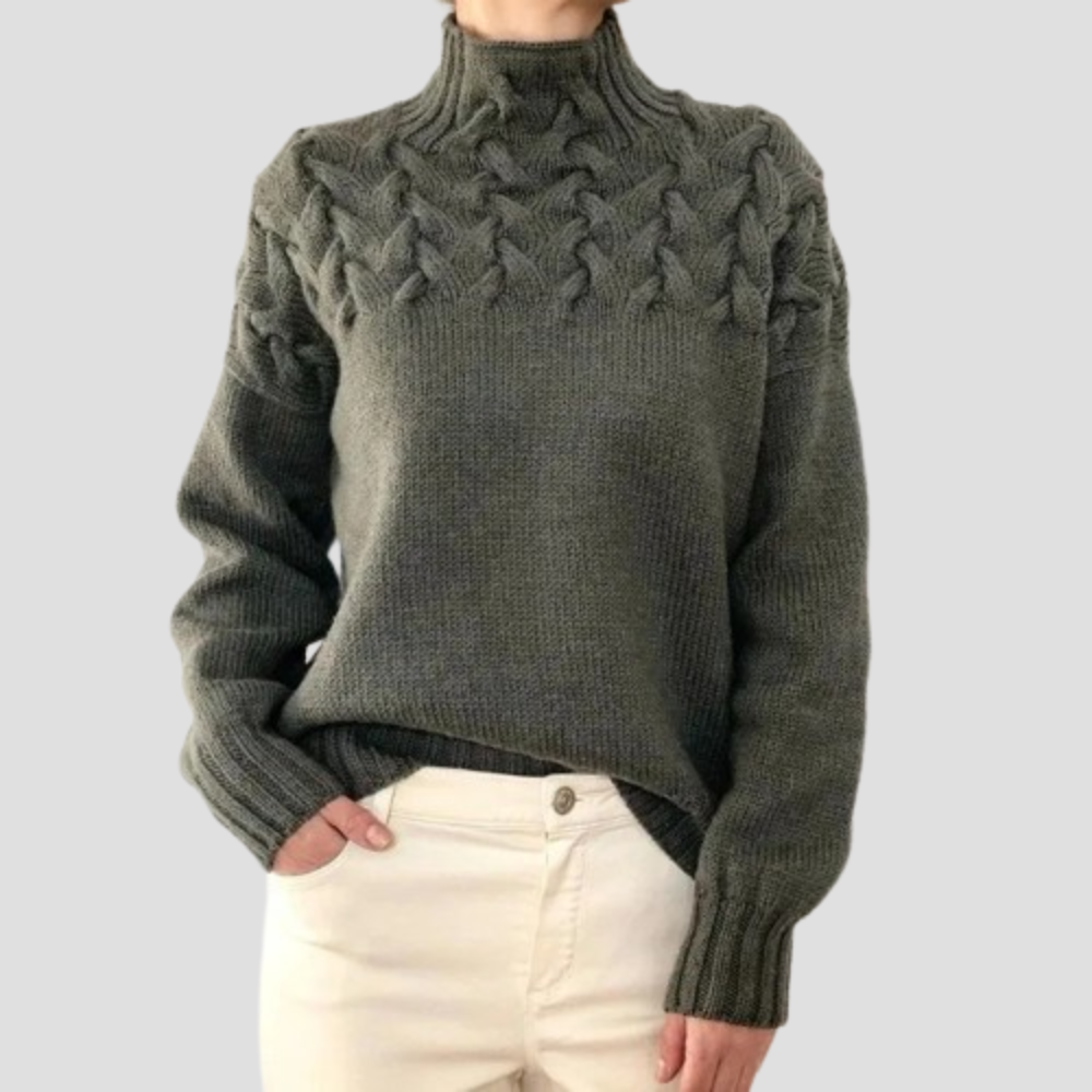 Elegant varm polokrage tröja för kvinnor