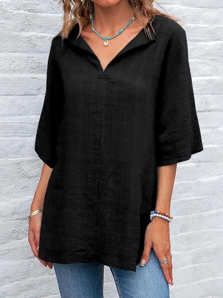 Snygg oversized lös blus för kvinnor