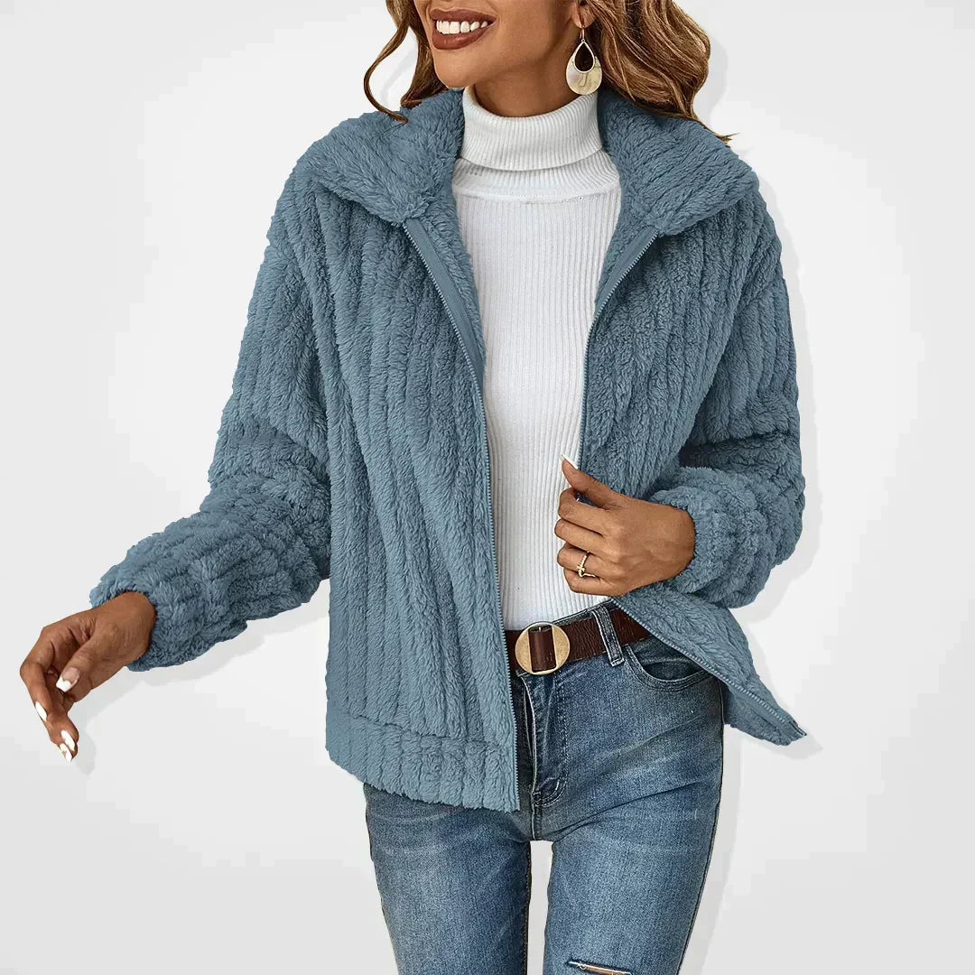 Mysig fleece vinterjacka jacka för kvinnor