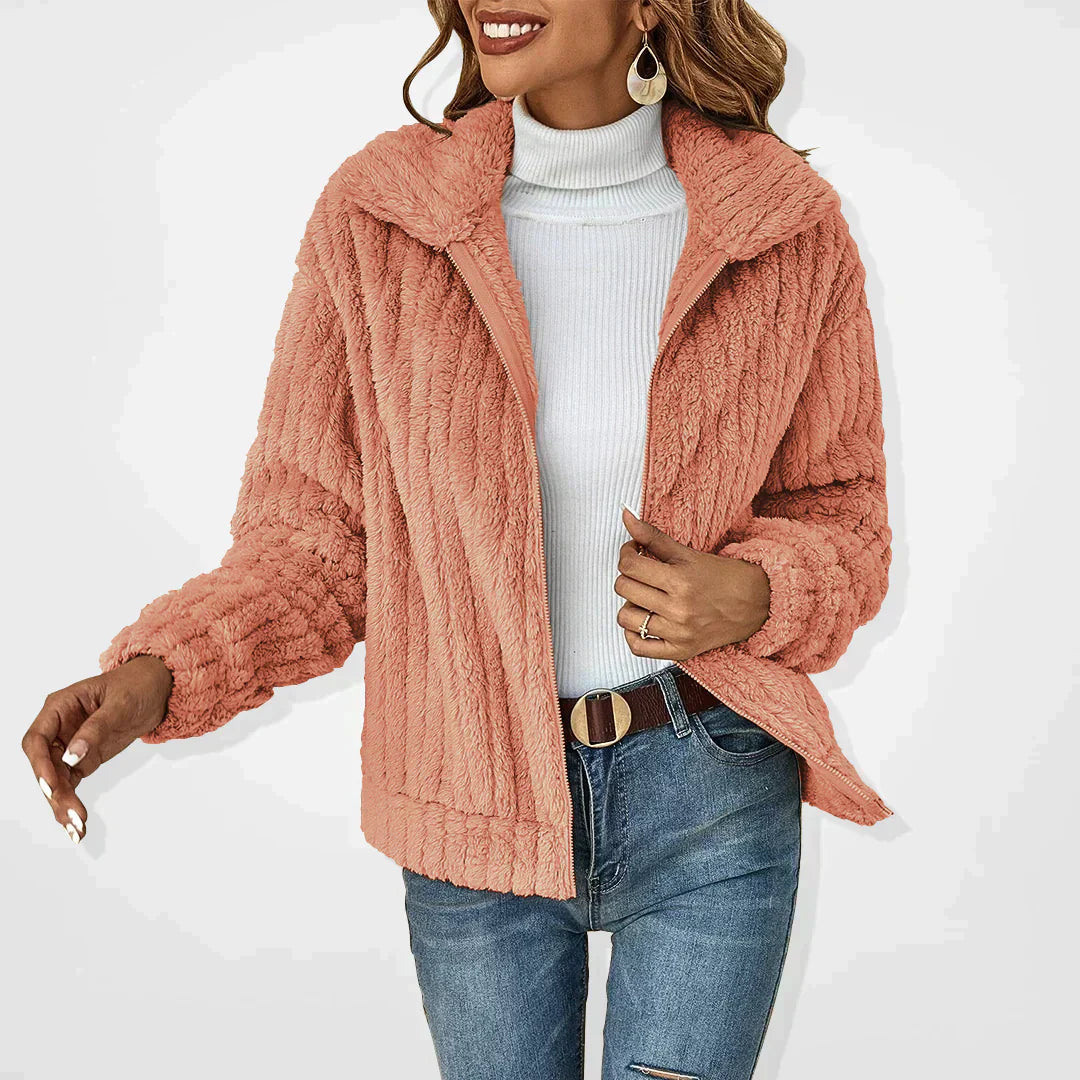 Mysig fleece vinterjacka jacka för kvinnor