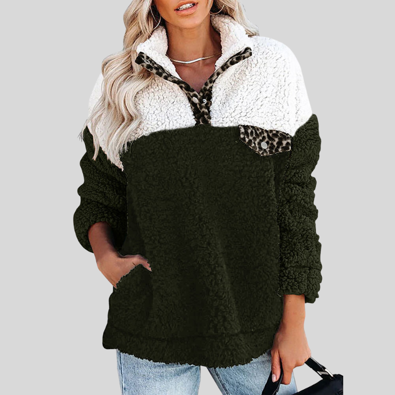 Mysig mjuk fleece vinterjacka för kvinnor