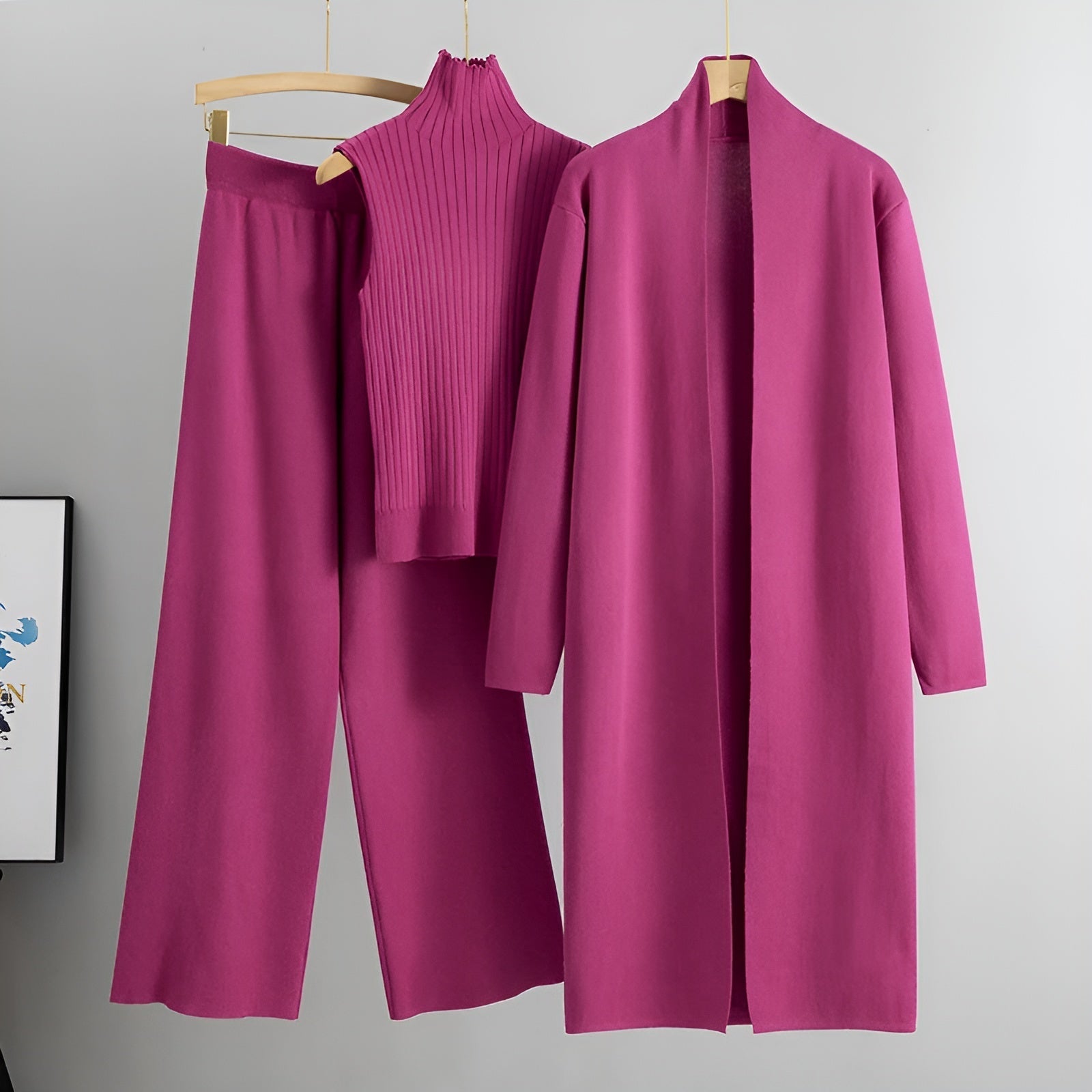 Elegant 3-delat klassiskt outfit-set för kvinnor