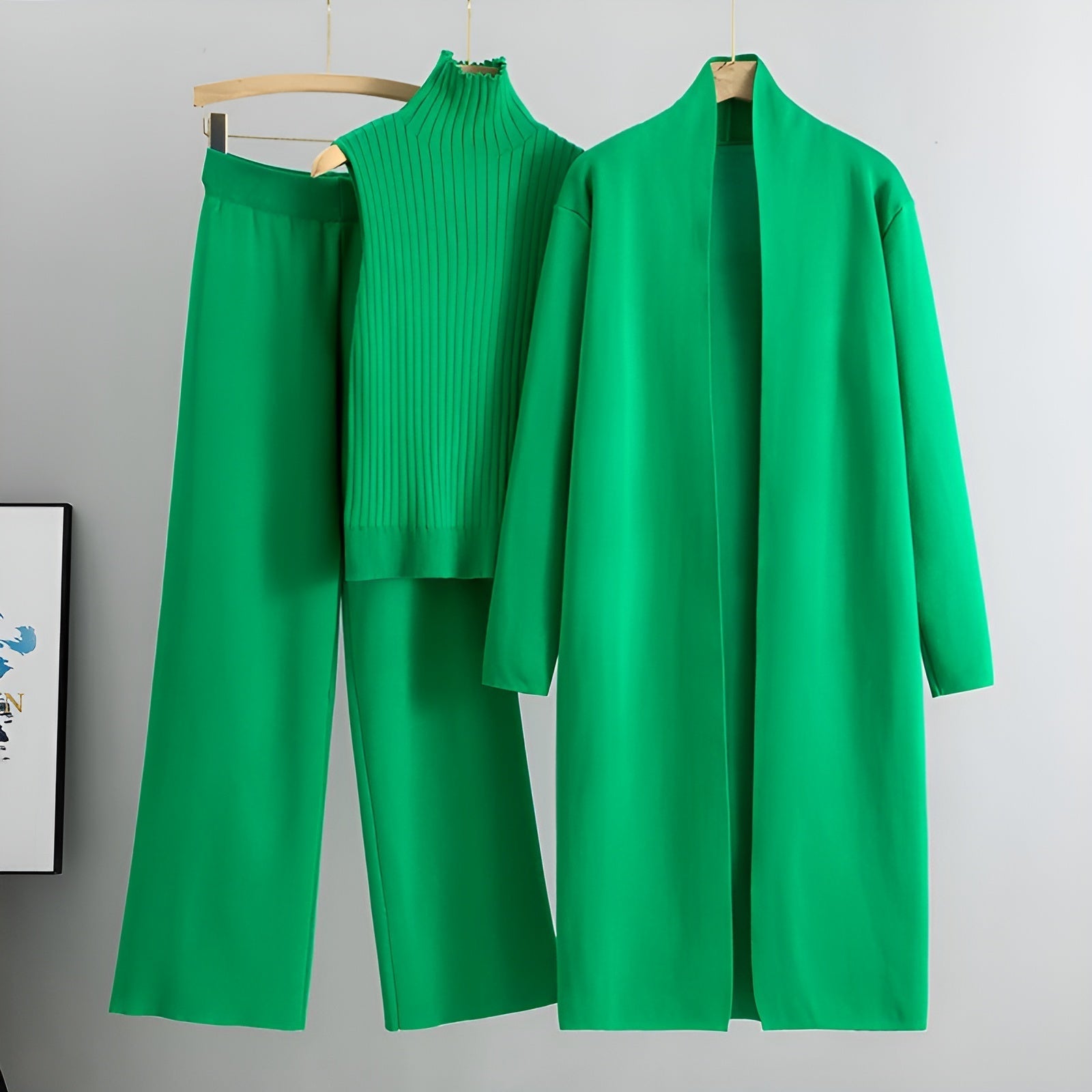 Elegant 3-delat klassiskt outfit-set för kvinnor