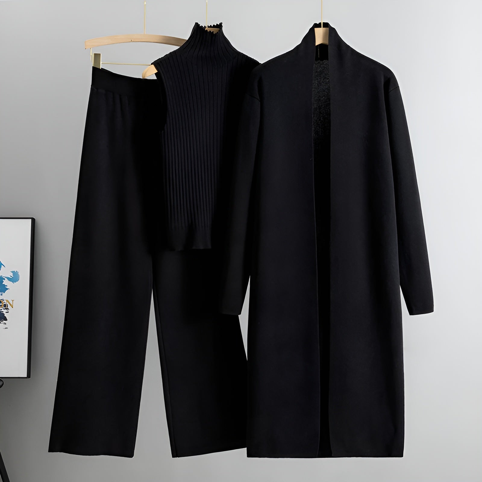 Elegant 3-delat klassiskt outfit-set för kvinnor