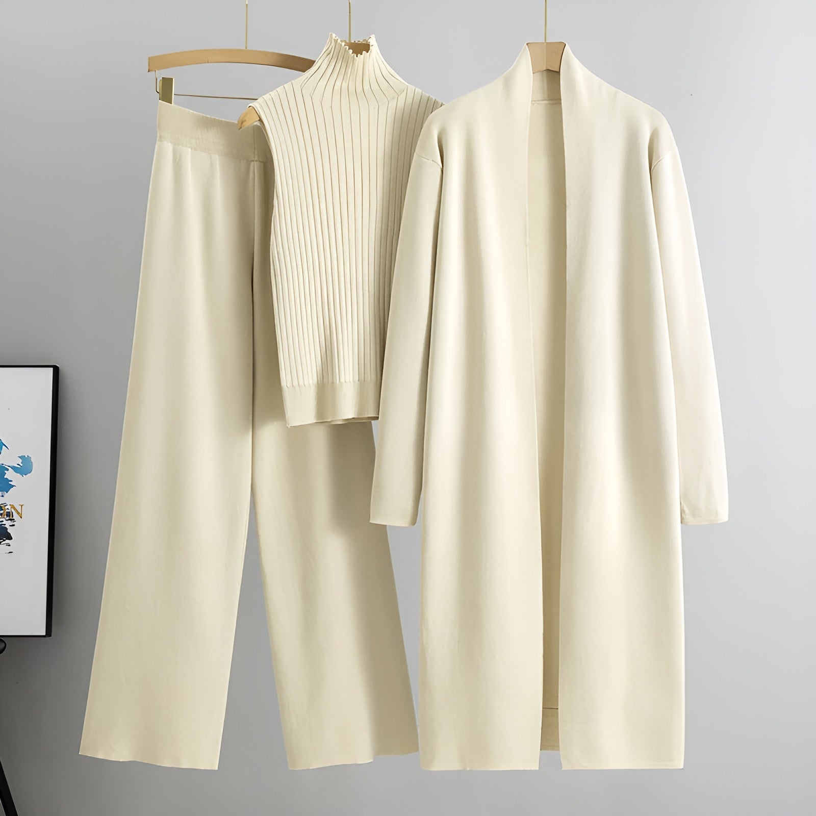 Elegant 3-delat klassiskt outfit-set för kvinnor