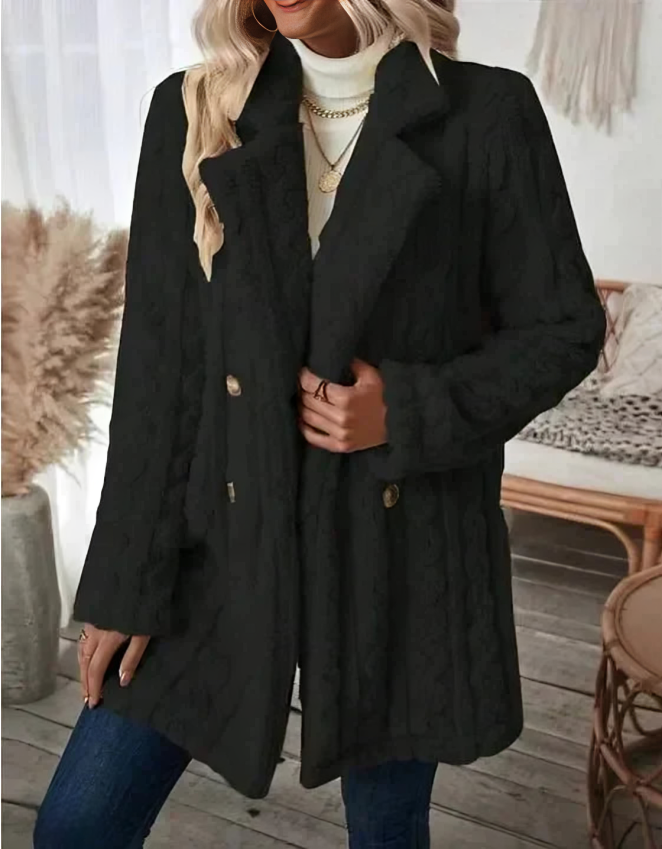 Tjock fleece vinterjacka kappa för kvinnor
