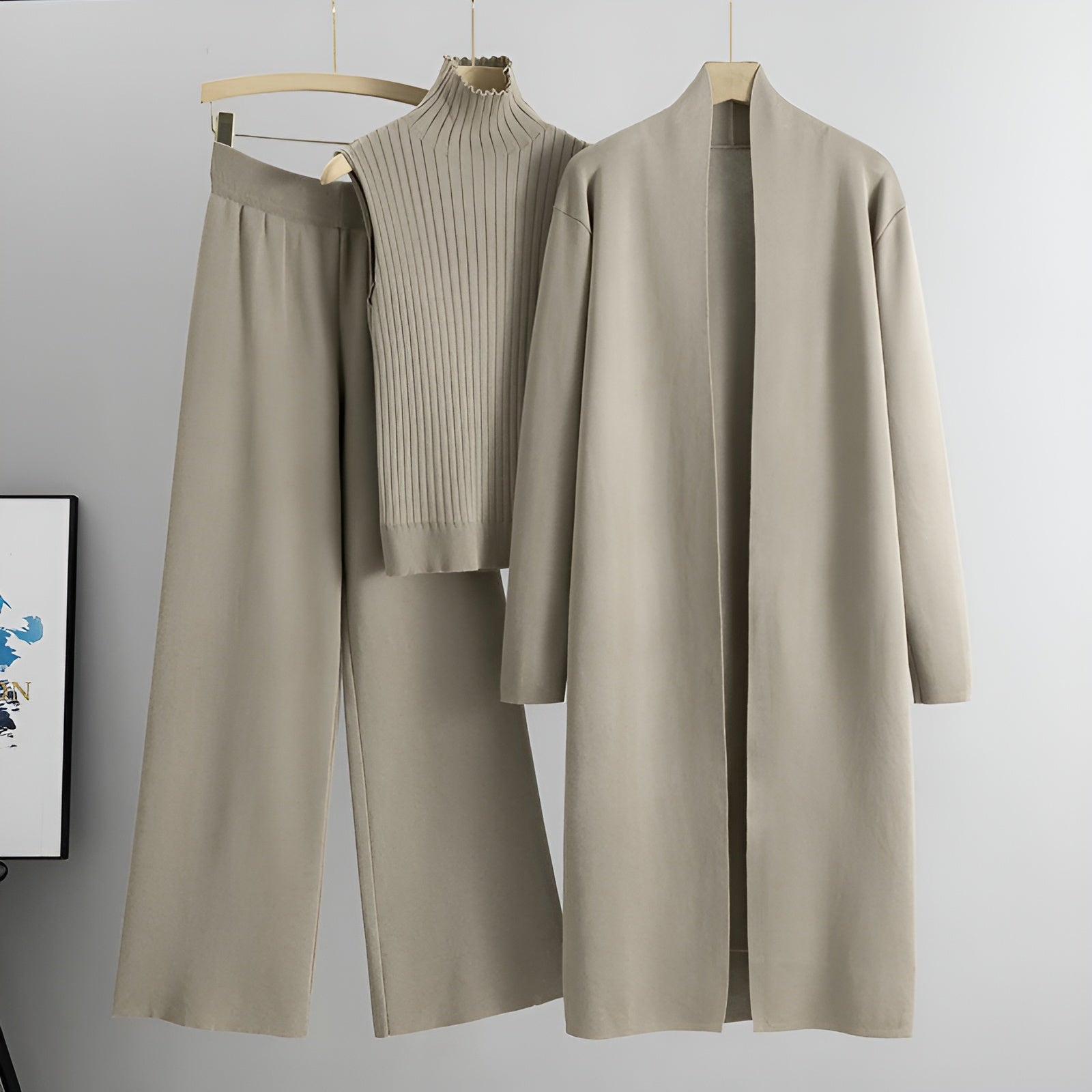 Elegant 3-delat klassiskt outfit-set för kvinnor
