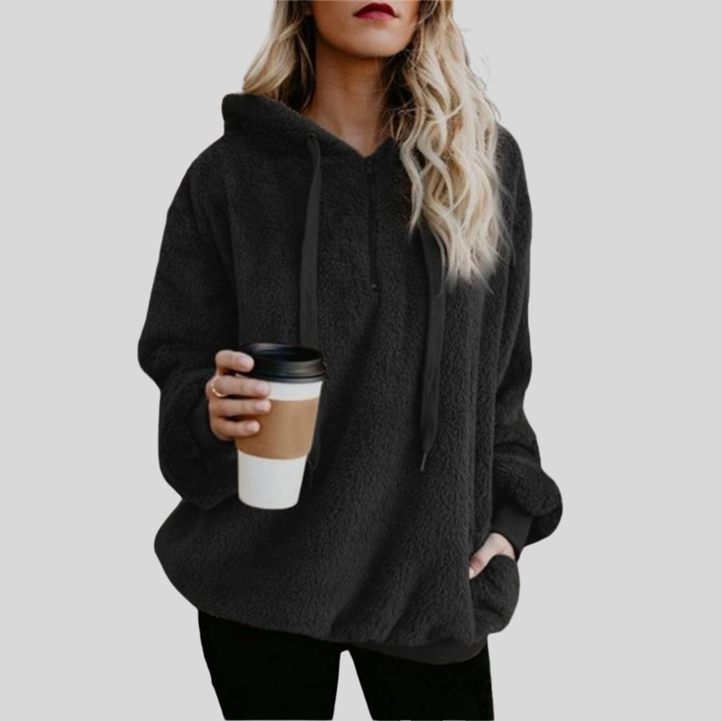 Oversize vinterjacka med dragkedja för kvinnor
