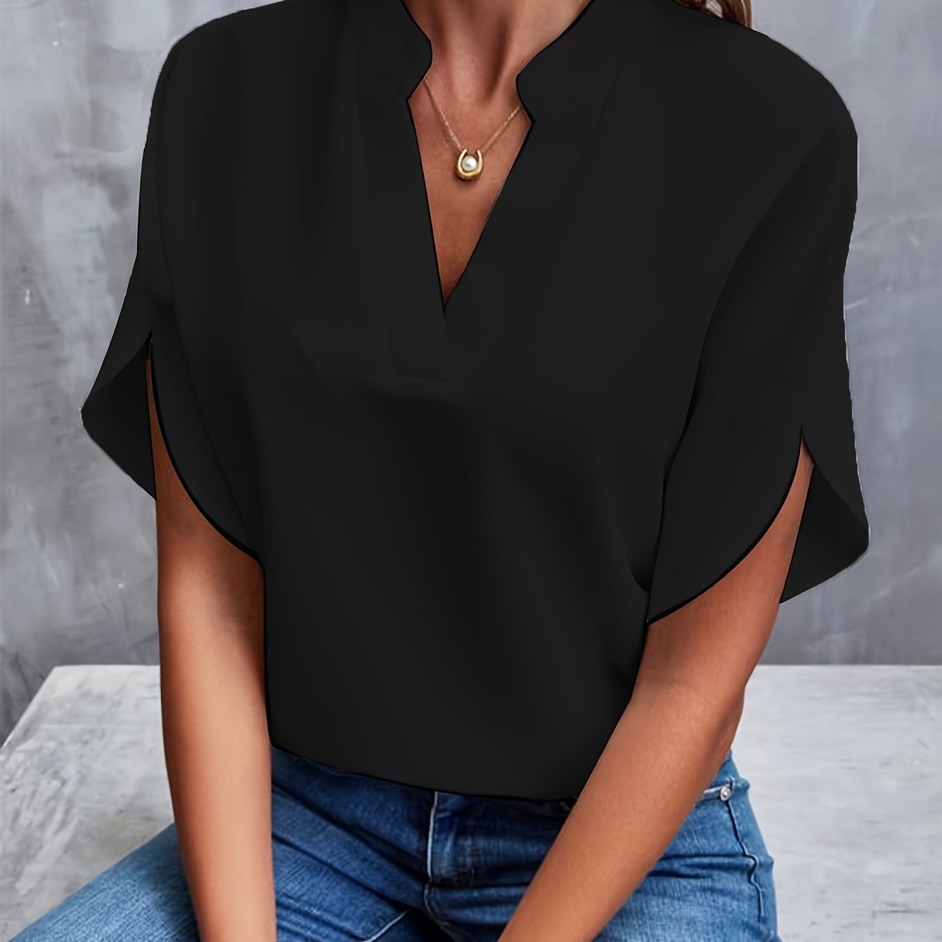 Elegant Snygg avslappnad blus för kvinnor