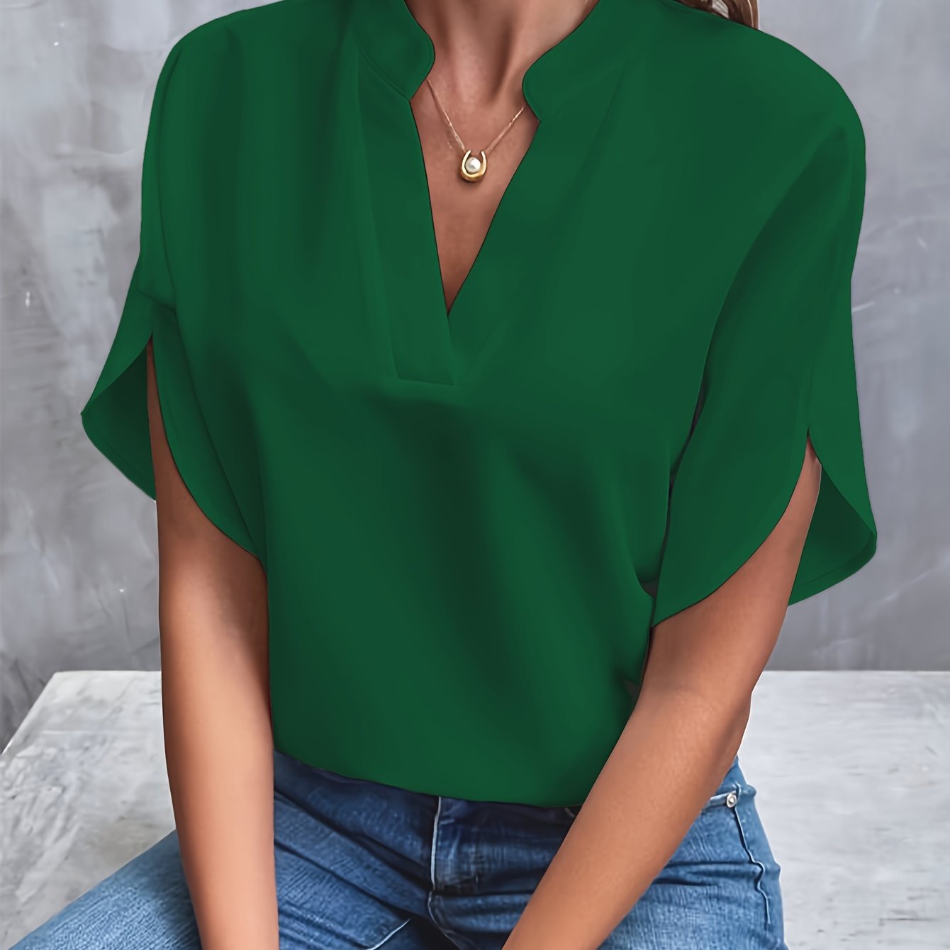 Elegant Snygg avslappnad blus för kvinnor