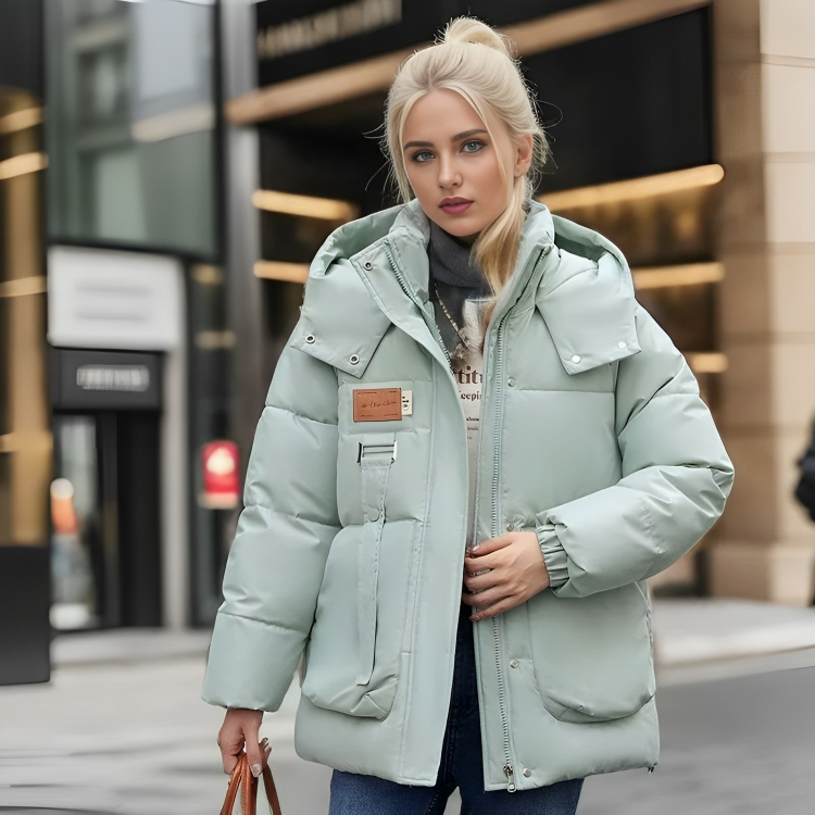 Lös jacka med huva för kvinnor