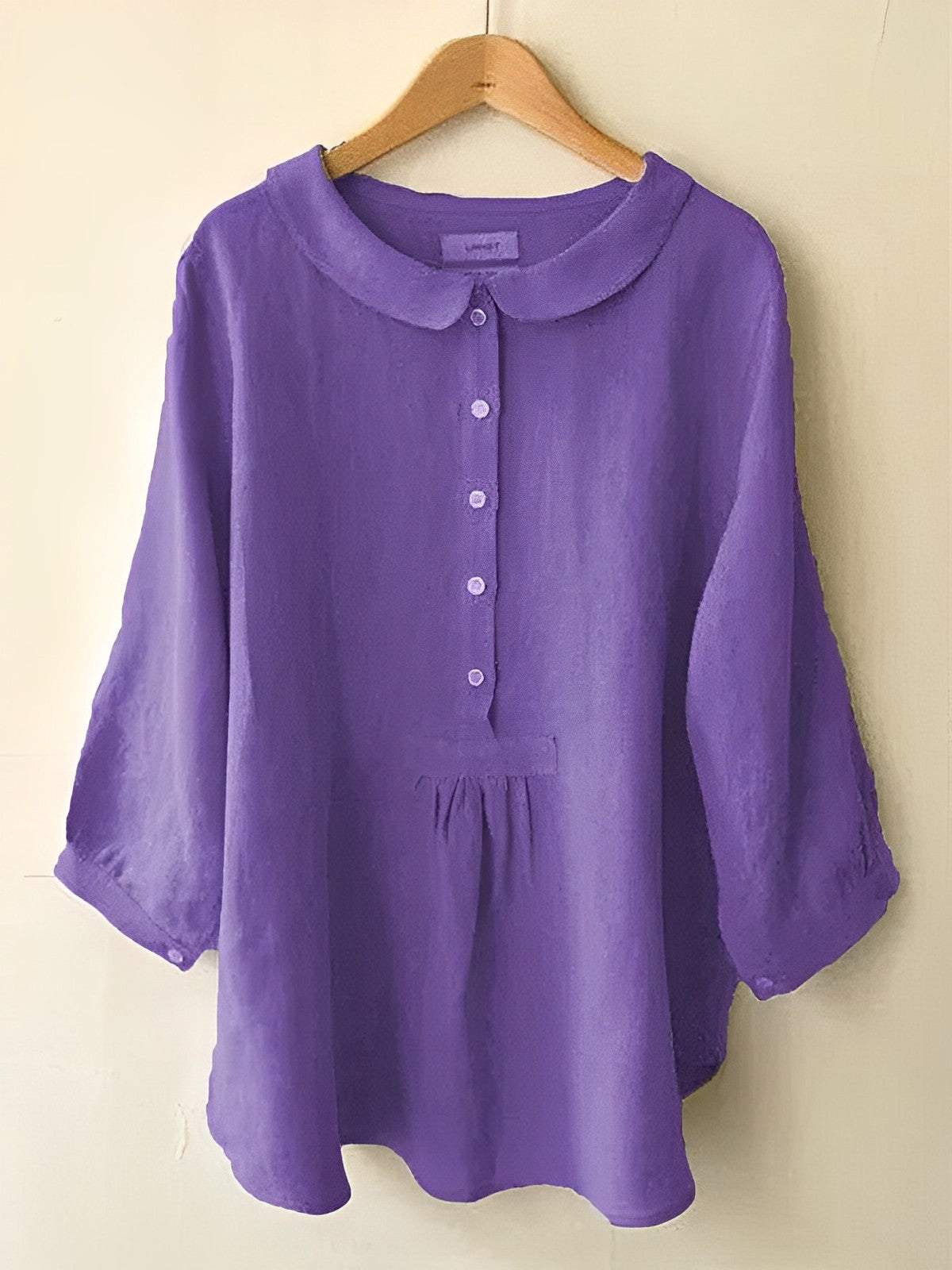 Vintage ståkrage knappar blus för kvinnor