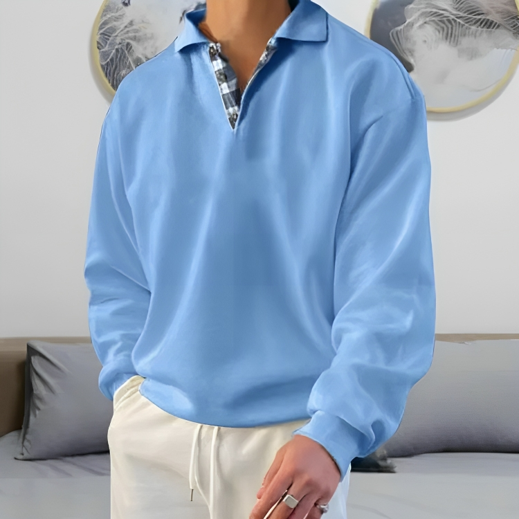 Avslappnad Polo Pullover Sweatshirt för män