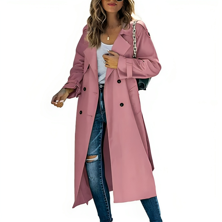 Kvinnors Eleganta Vindjacka Trench Coat