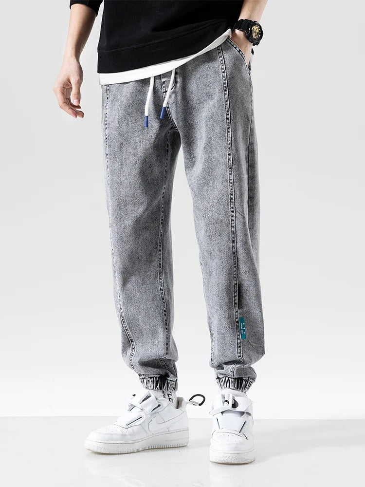 Lös passform denimjoggers för män