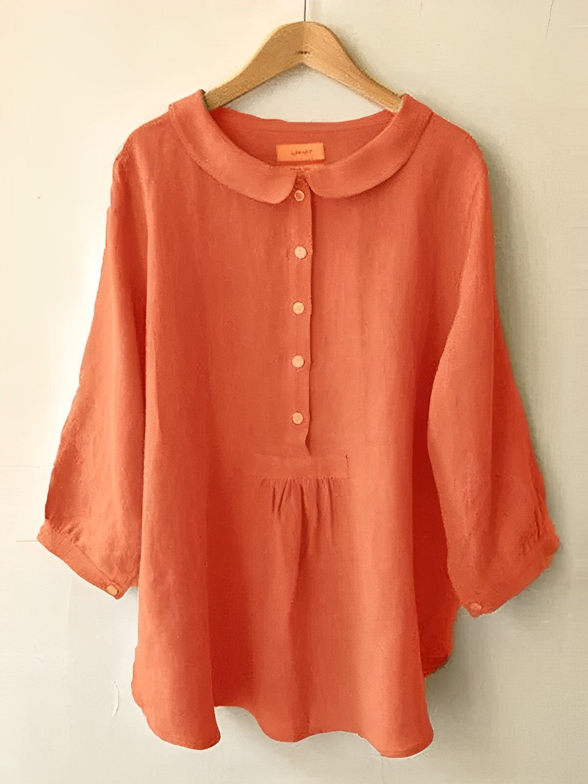 Vintage ståkrage knappar blus för kvinnor