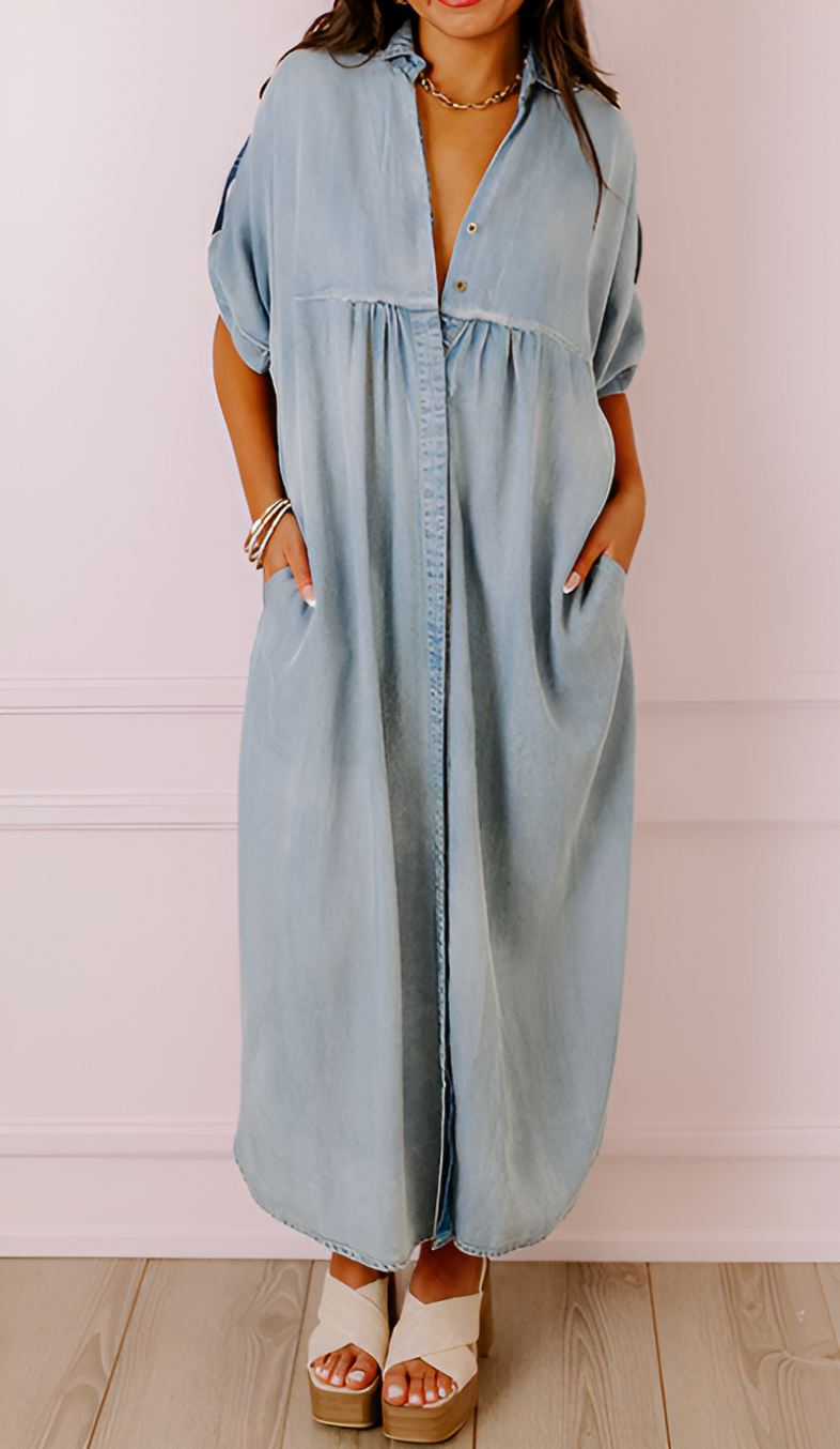Urbana Chic Chambray Maxiklänning