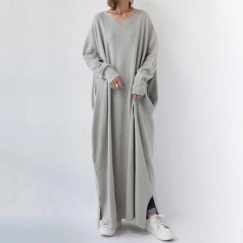 Oversize lång vinterklänning för kvinnor