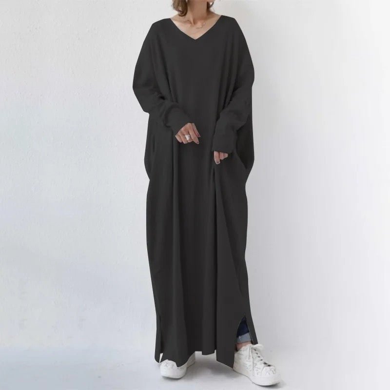 Oversize lång vinterklänning för kvinnor