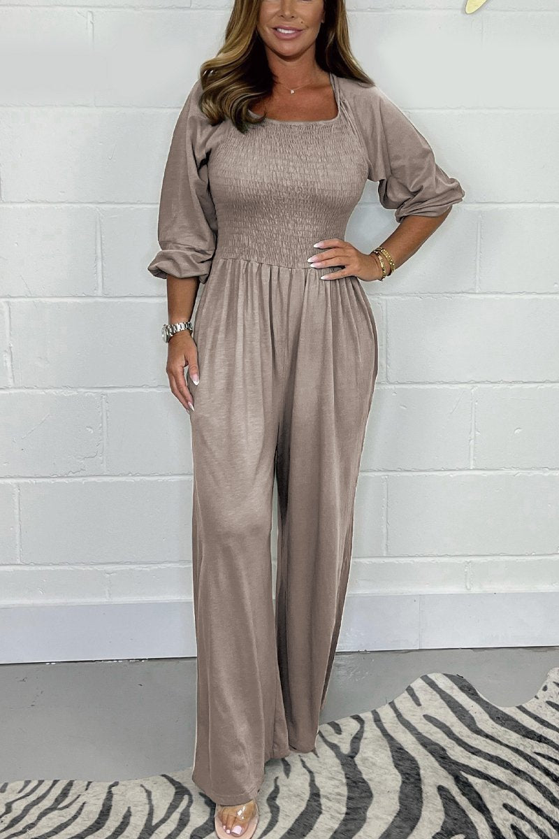 Halvärmad Breda byxor Jumpsuit för kvinnor