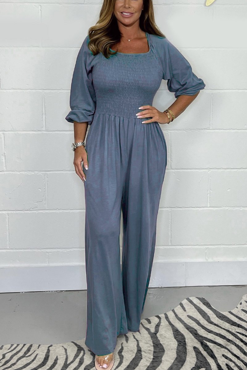 Halvärmad Breda byxor Jumpsuit för kvinnor