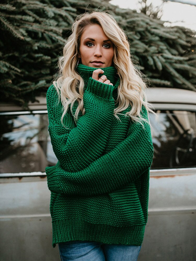 Camilla - Oversize tröja med rullkrage