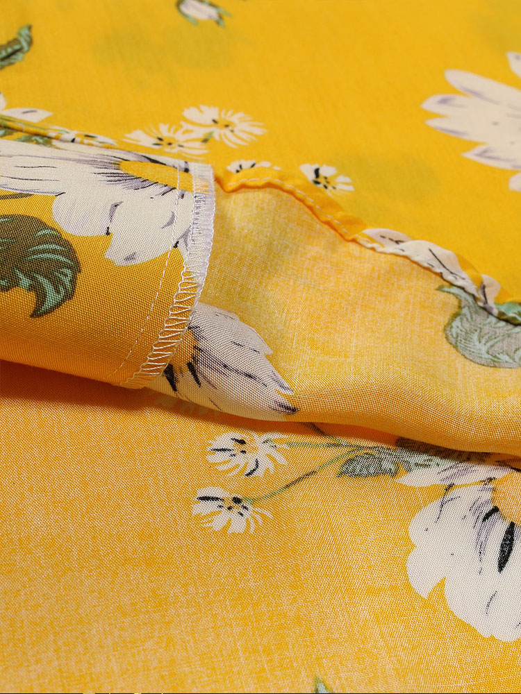 Sunflower Print Revere Shirt