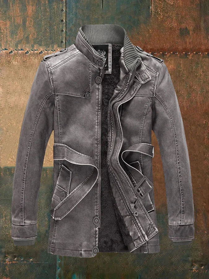 Harold - Casual vintage skinnjacka tillverkad av tjock fleece