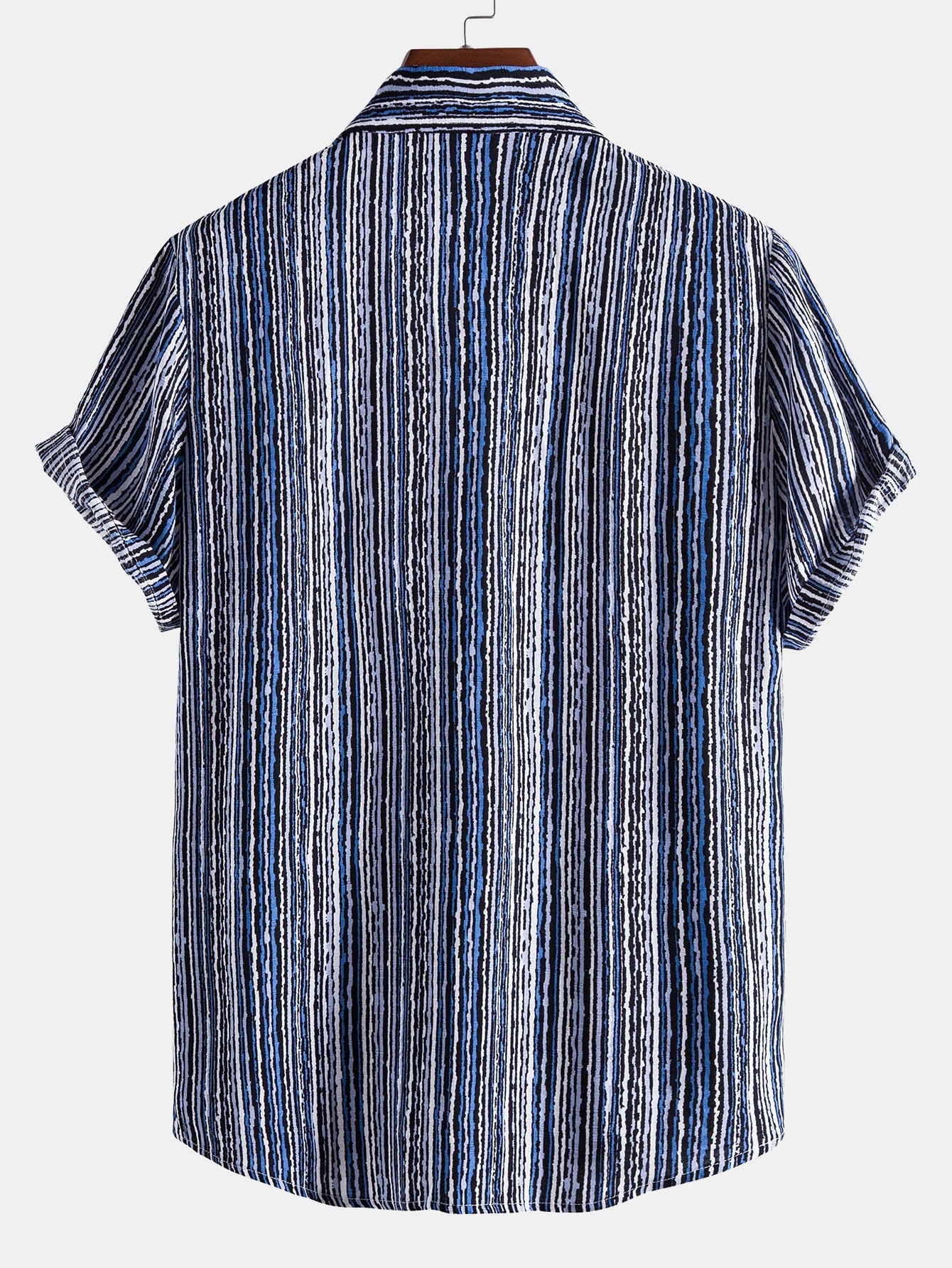Wavy Print Button Up Shirt