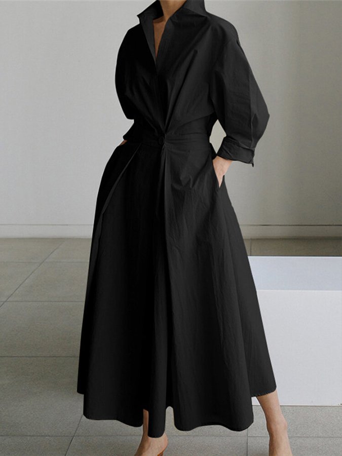Buttoned Long Sleeve Maxi Robe