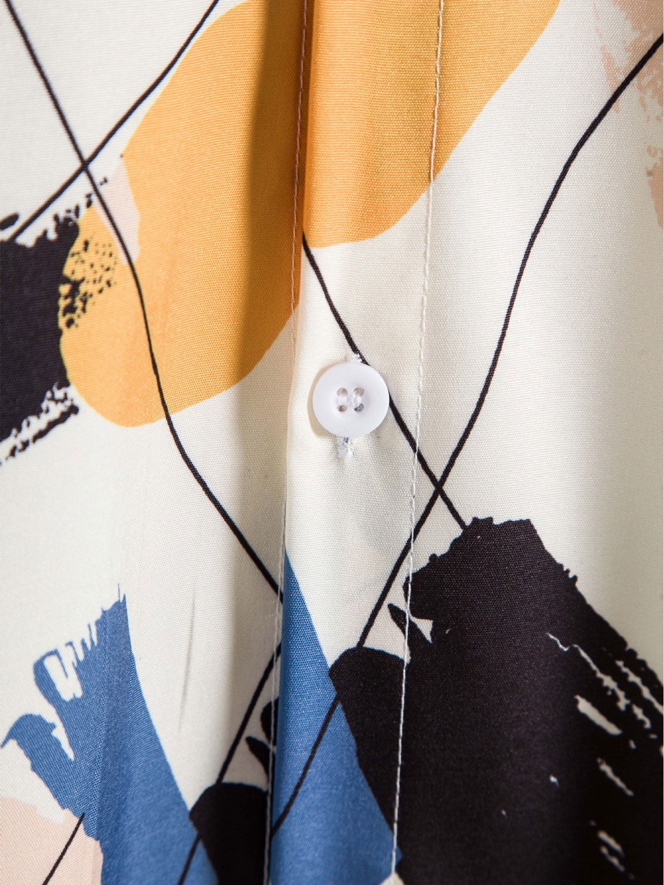 Hand Drawn Color Blocks Print Shirt