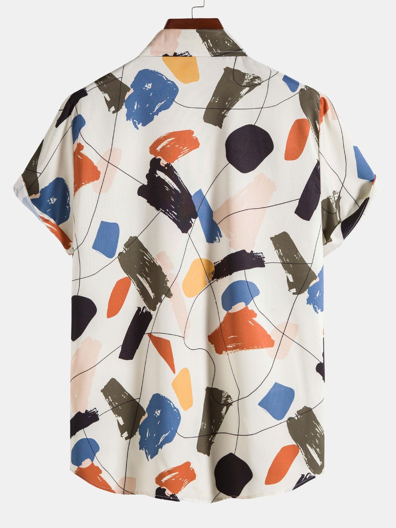 Hand Drawn Color Blocks Print Shirt