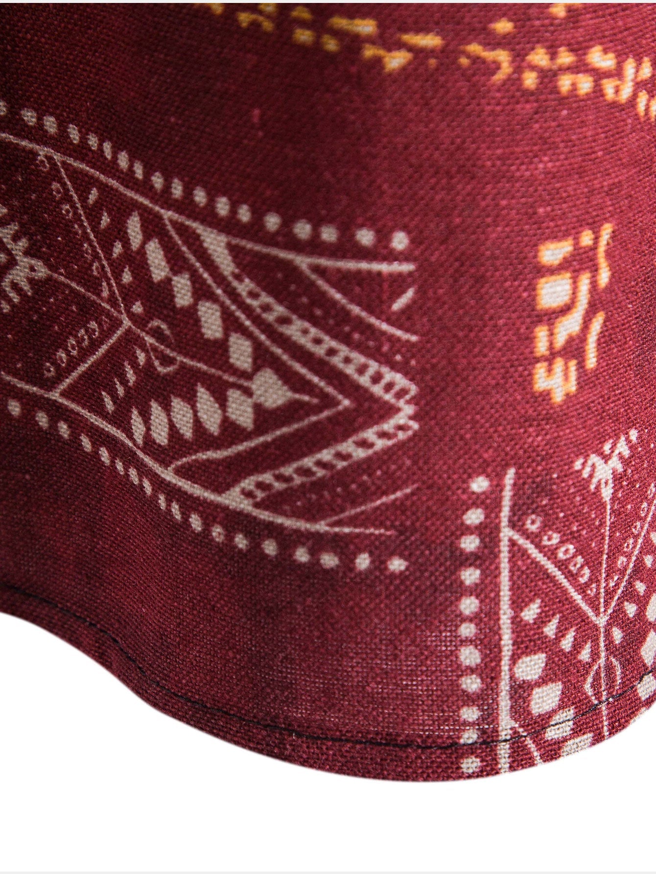 Tribal Geometric Print Henry Collar Shirt
