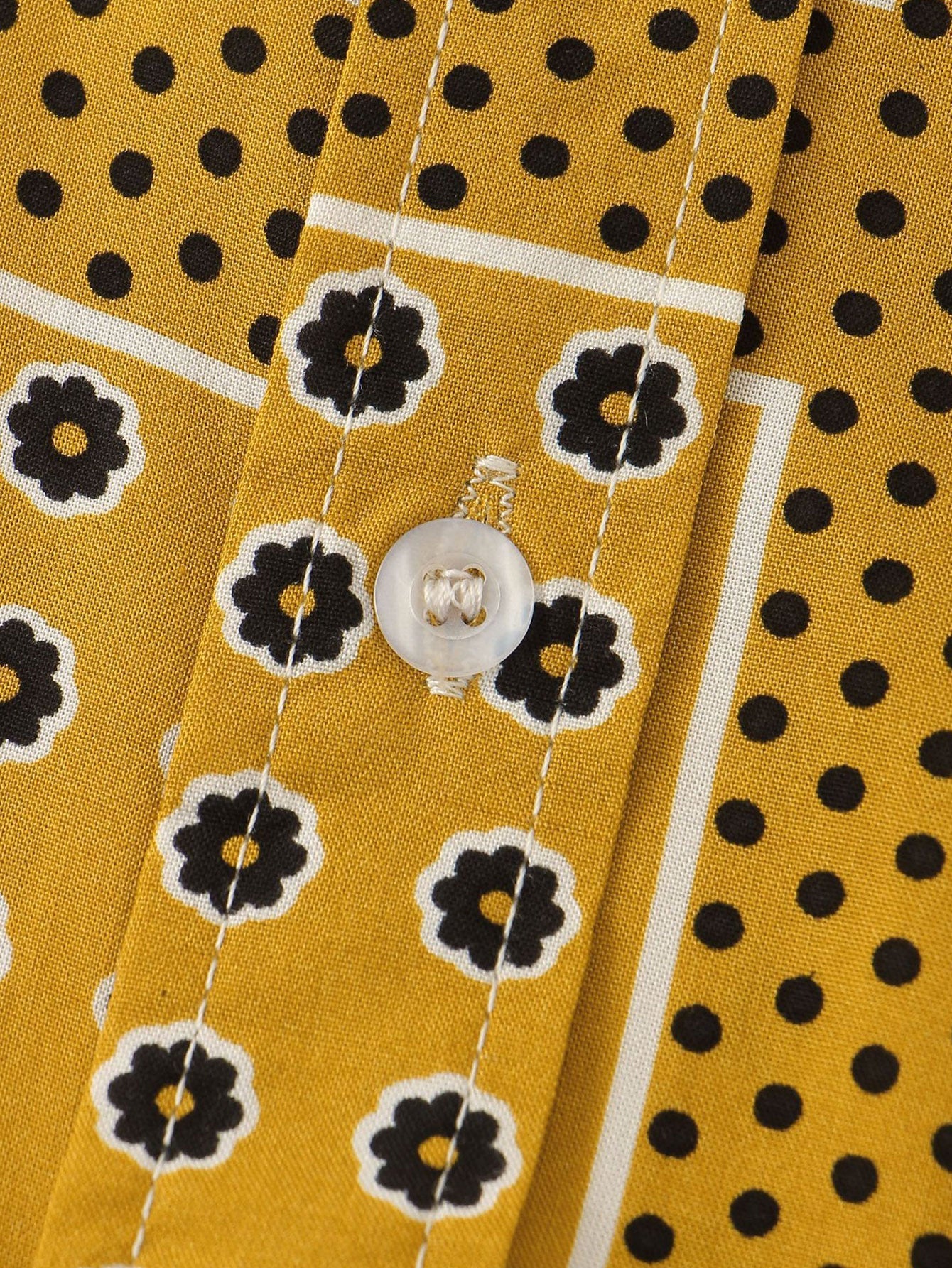 Polka Dot Floral Print Button Up Shirt