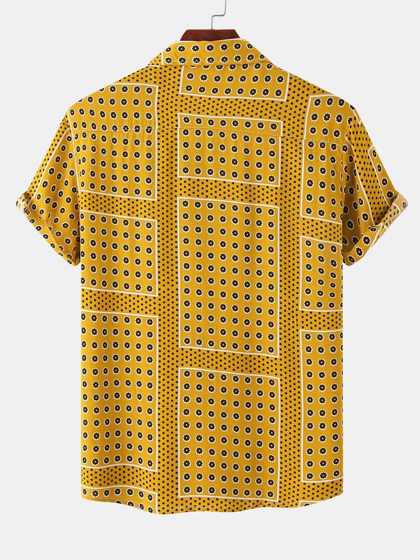 Polka Dot Floral Print Button Up Shirt