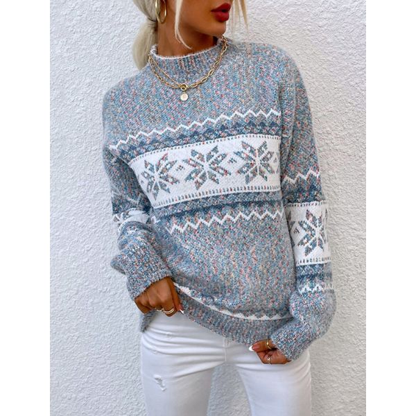 Mysig tröja med ribbad turtleneck