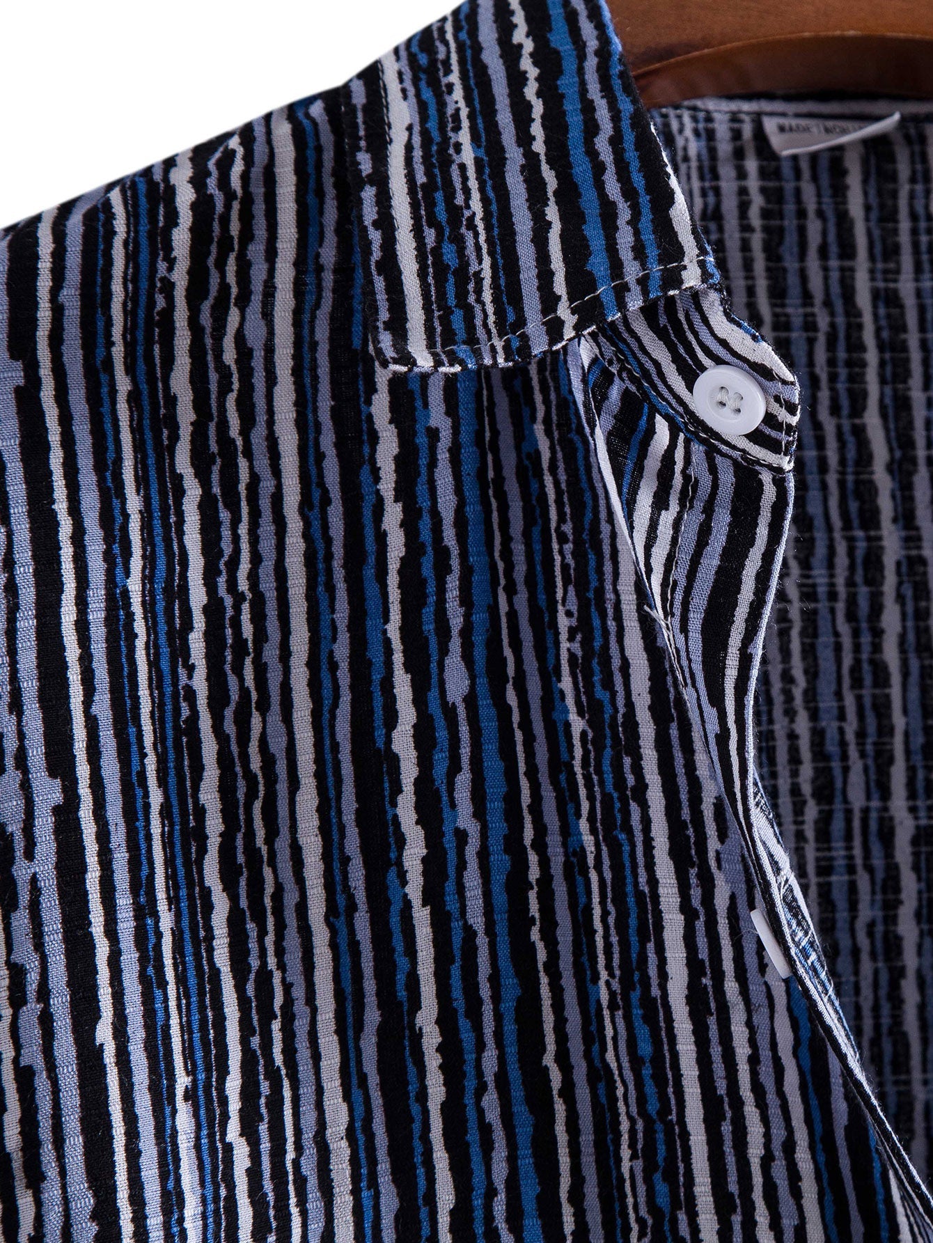 Wavy Print Button Up Shirt