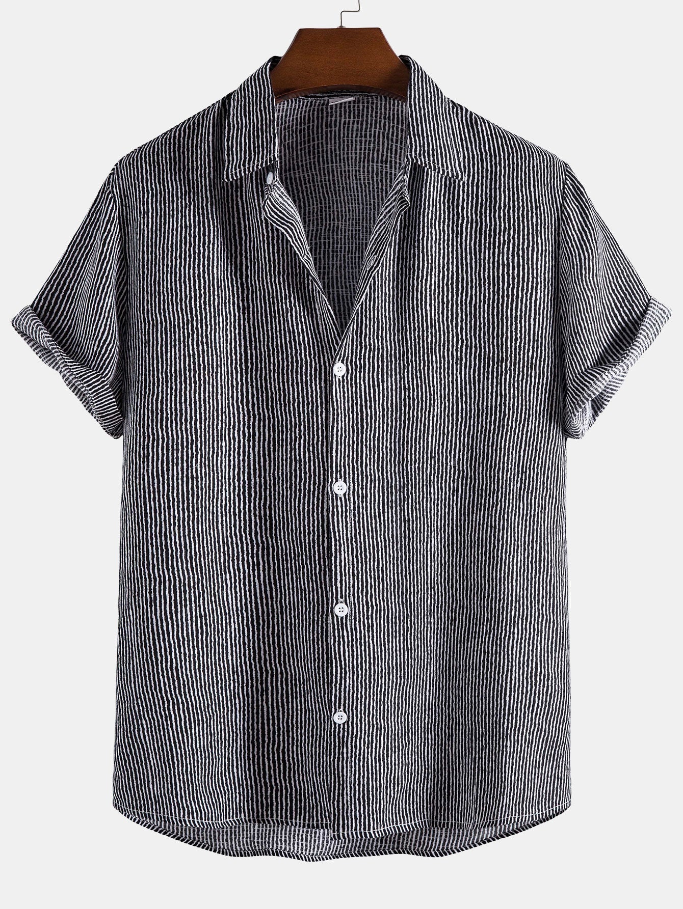 Wavy Print Button Up Shirt